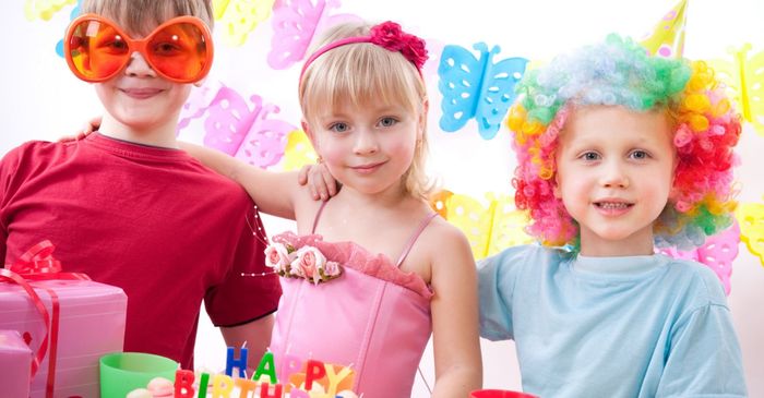 Four children in an inflatable castle. 